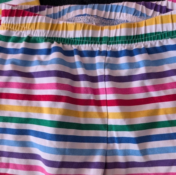 Hanna Andersson Girls Colorful Rainbow Stripe Print Stretch Leggings - Picture 2 of 10